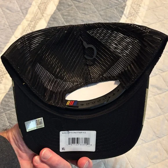 NASCAR Camouflage Trucker Hat with Red Logo - Picture 2 of 5